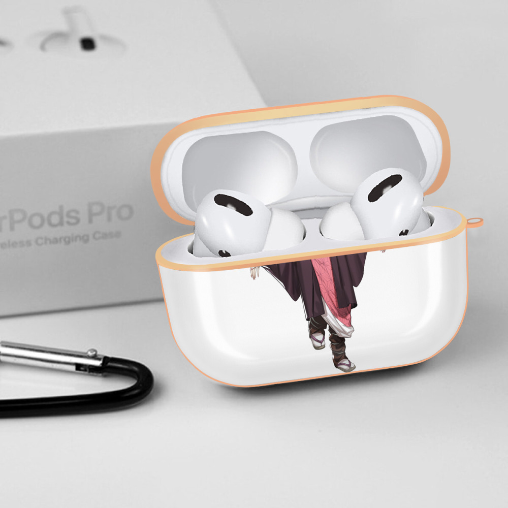鬼滅の刃（きめつのやいば）竈門 禰󠄀豆子／かまど ねずこ Kamado Nezuko 【AirPods Pro用】ハードシェル保護ケース｜耐衝撃・防指紋・カラビナ付き商品仕様