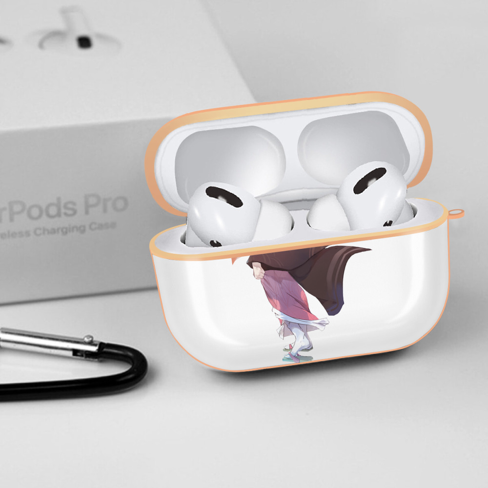 鬼滅の刃（きめつのやいば）竈門 禰󠄀豆子／かまど ねずこ Kamado Nezuko 【AirPods Pro用】ハードシェル保護ケース｜耐衝撃・防指紋・カラビナ付き商品仕様