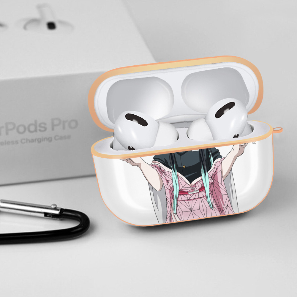 鬼滅の刃（きめつのやいば）竈門 禰󠄀豆子／かまど ねずこ Kamado Nezuko 【AirPods Pro用】ハードシェル保護ケース｜耐衝撃・防指紋・カラビナ付き商品仕様