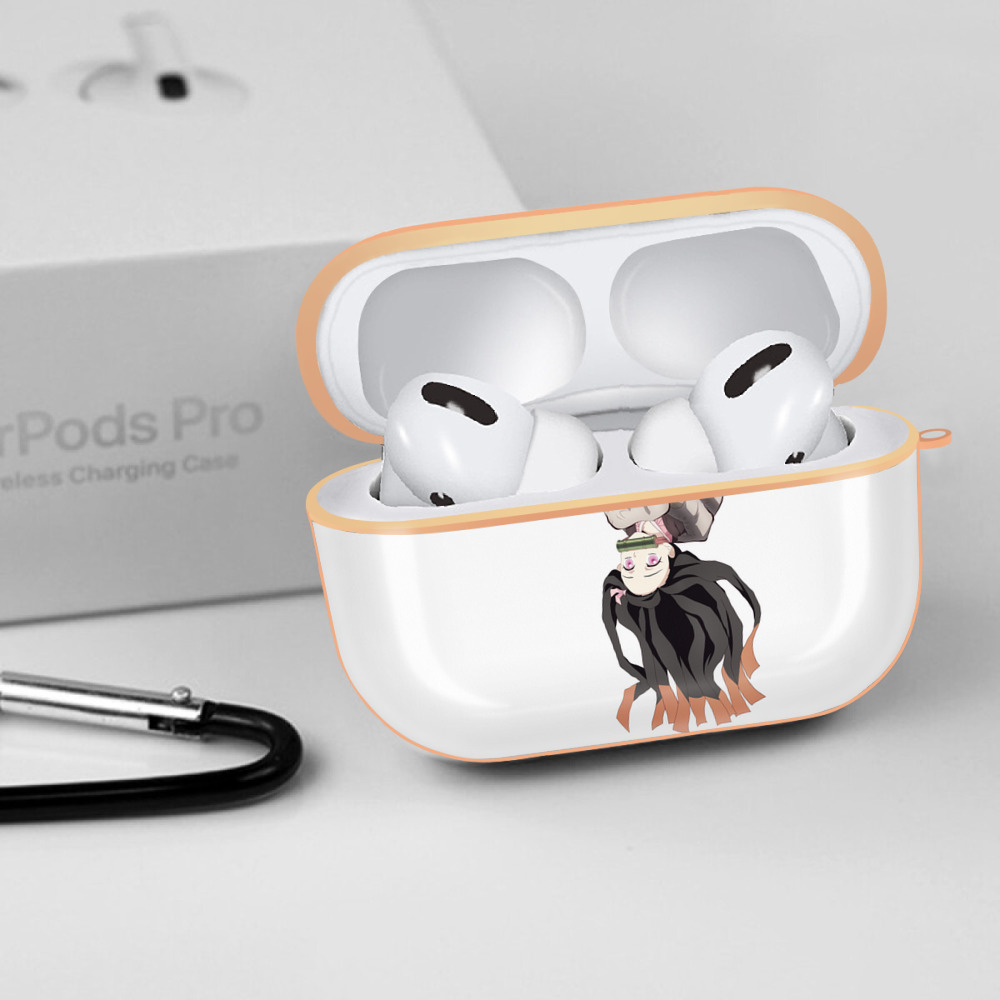 鬼滅の刃（きめつのやいば）竈門 禰󠄀豆子／かまど ねずこ Kamado Nezuko 【AirPods Pro用】ハードシェル保護ケース｜耐衝撃・防指紋・カラビナ付き商品仕様