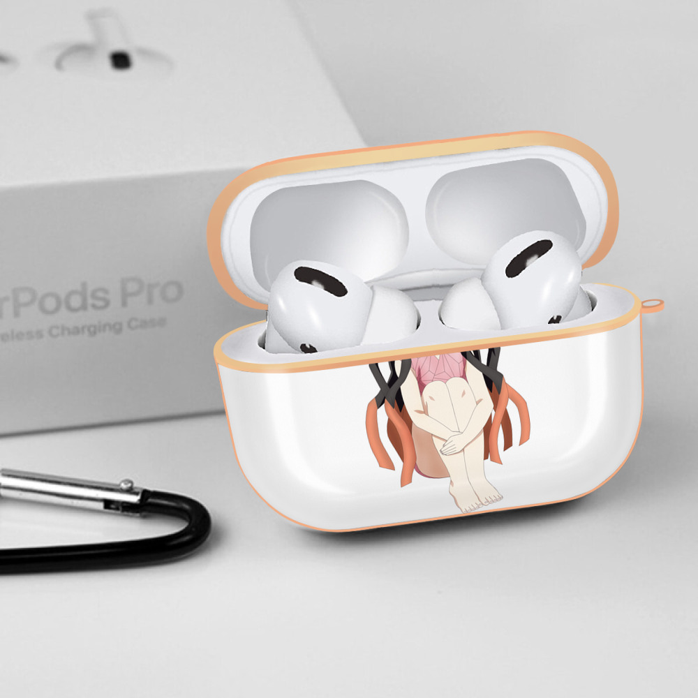 鬼滅の刃（きめつのやいば）竈門 禰󠄀豆子／かまど ねずこ Kamado Nezuko 【AirPods Pro用】ハードシェル保護ケース｜耐衝撃・防指紋・カラビナ付き商品仕様