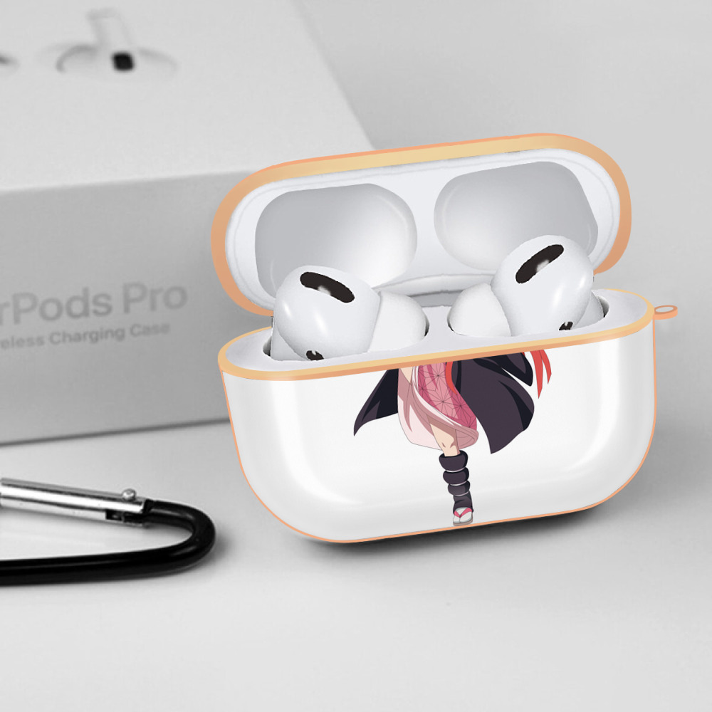 鬼滅の刃（きめつのやいば）竈門 禰󠄀豆子／かまど ねずこ Kamado Nezuko 【AirPods Pro用】ハードシェル保護ケース｜耐衝撃・防指紋・カラビナ付き商品仕様