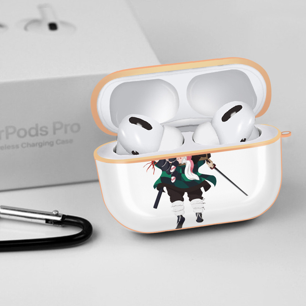 鬼滅の刃（きめつのやいば）竈門 禰󠄀豆子／かまど ねずこ Kamado Nezuko 【AirPods Pro用】ハードシェル保護ケース｜耐衝撃・防指紋・カラビナ付き商品仕様