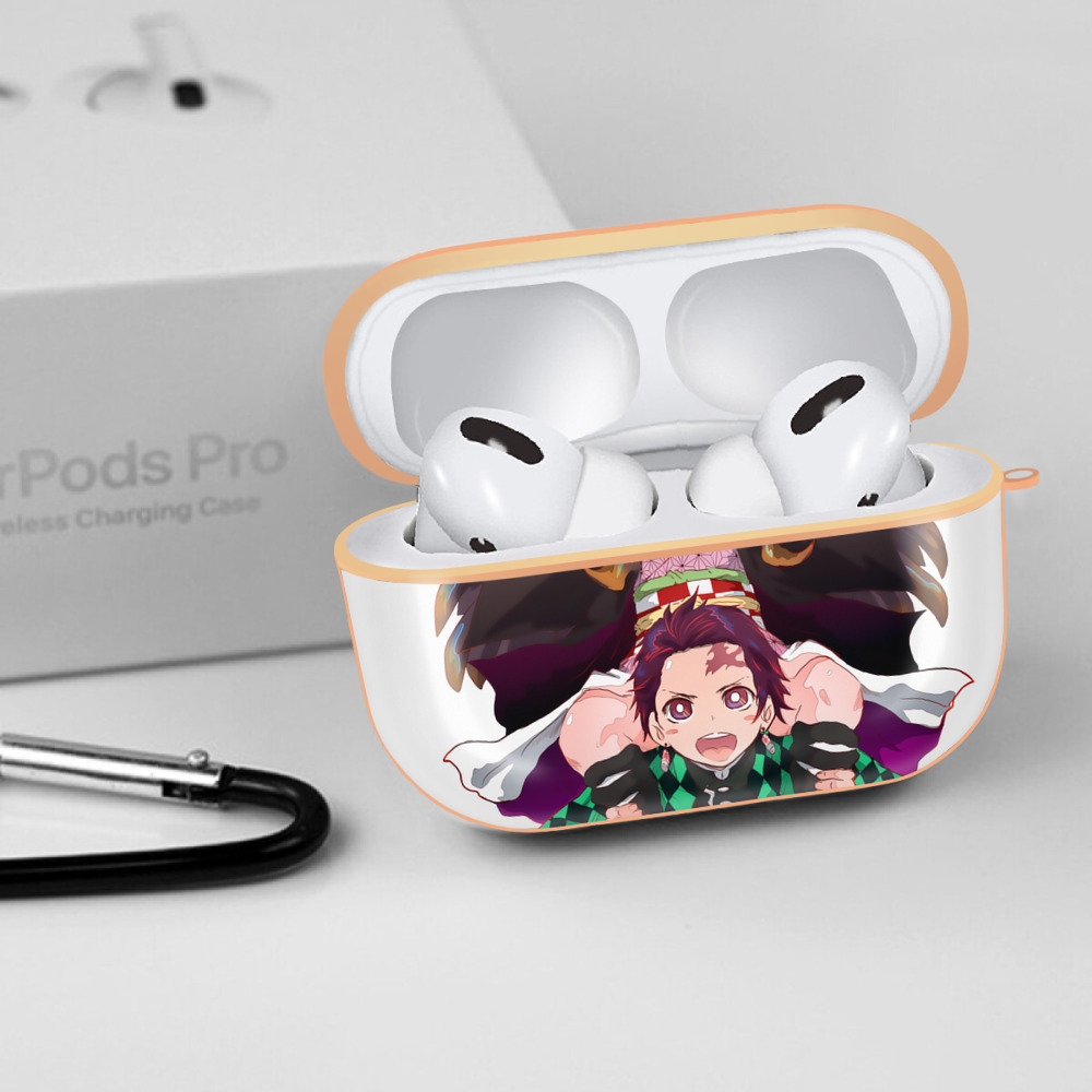 鬼滅の刃（きめつのやいば）竈門 禰󠄀豆子／かまど ねずこ Kamado Nezuko 【AirPods Pro用】ハードシェル保護ケース｜耐衝撃・防指紋・カラビナ付き商品仕様