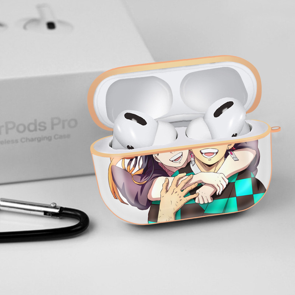 鬼滅の刃（きめつのやいば）竈門 禰󠄀豆子／かまど ねずこ Kamado Nezuko 【AirPods Pro用】ハードシェル保護ケース｜耐衝撃・防指紋・カラビナ付き商品仕様
