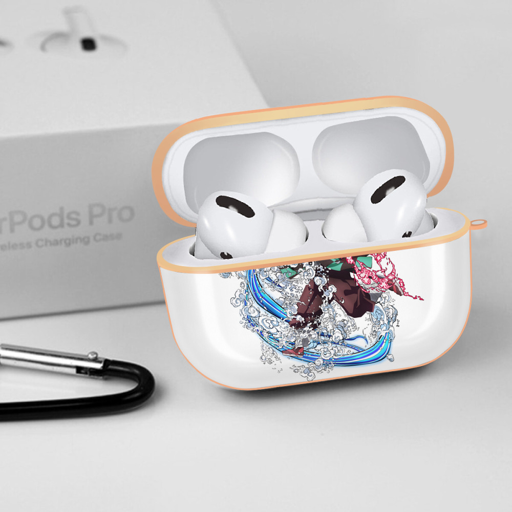 鬼滅の刃（きめつのやいば）竈門 禰󠄀豆子／かまど ねずこ Kamado Nezuko 【AirPods Pro用】ハードシェル保護ケース｜耐衝撃・防指紋・カラビナ付き商品仕様
