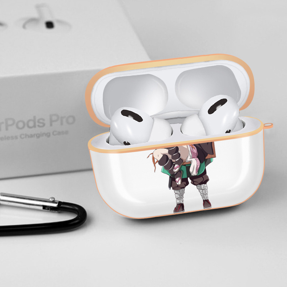 鬼滅の刃（きめつのやいば）竈門 禰󠄀豆子／かまど ねずこ Kamado Nezuko 【AirPods Pro用】ハードシェル保護ケース｜耐衝撃・防指紋・カラビナ付き商品仕様