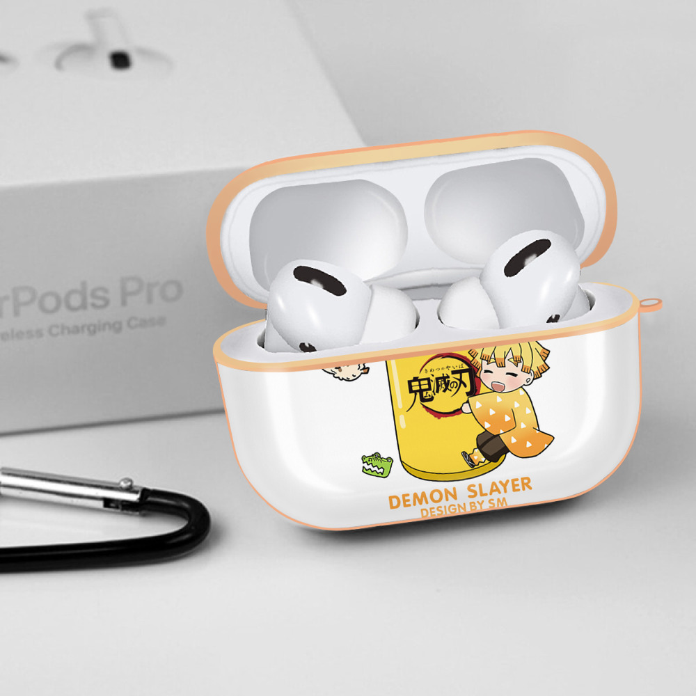 鬼滅の刃（きめつのやいば）我妻 善逸／あがつま ぜんいつ Agatsuma Zenitsu 【AirPods Pro用】ハードシェル保護ケース｜耐衝撃・防指紋・カラビナ付き商品仕様