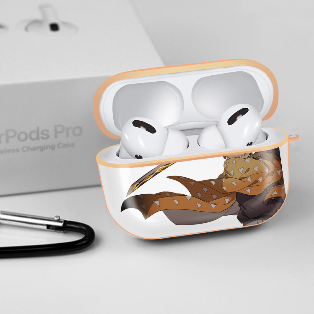 鬼滅の刃（きめつのやいば）我妻 善逸／あがつま ぜんいつ Agatsuma Zenitsu 【AirPods Pro用】ハードシェル保護ケース｜耐衝撃・防指紋・カラビナ付き商品仕様
