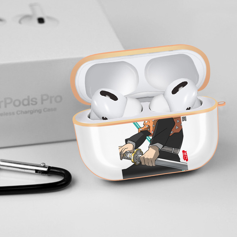鬼滅の刃（きめつのやいば）我妻 善逸／あがつま ぜんいつ Agatsuma Zenitsu 【AirPods Pro用】ハードシェル保護ケース｜耐衝撃・防指紋・カラビナ付き商品仕様