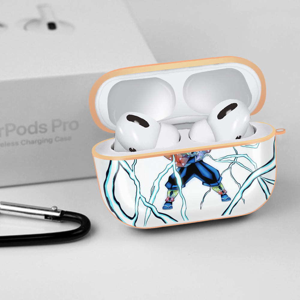 鬼滅の刃（きめつのやいば）我妻 善逸／あがつま ぜんいつ Agatsuma Zenitsu 【AirPods Pro用】ハードシェル保護ケース｜耐衝撃・防指紋・カラビナ付き商品仕様