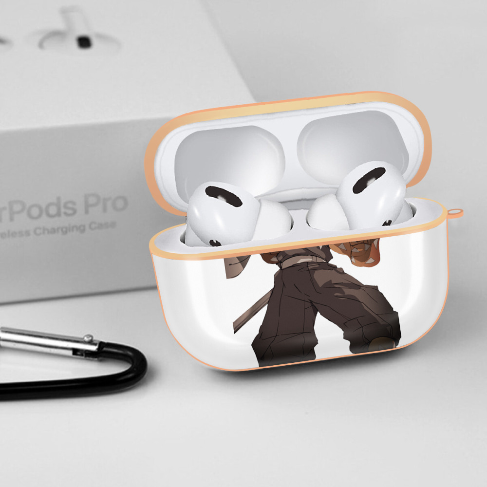 鬼滅の刃（きめつのやいば）我妻 善逸／あがつま ぜんいつ Agatsuma Zenitsu 【AirPods Pro用】ハードシェル保護ケース｜耐衝撃・防指紋・カラビナ付き商品仕様