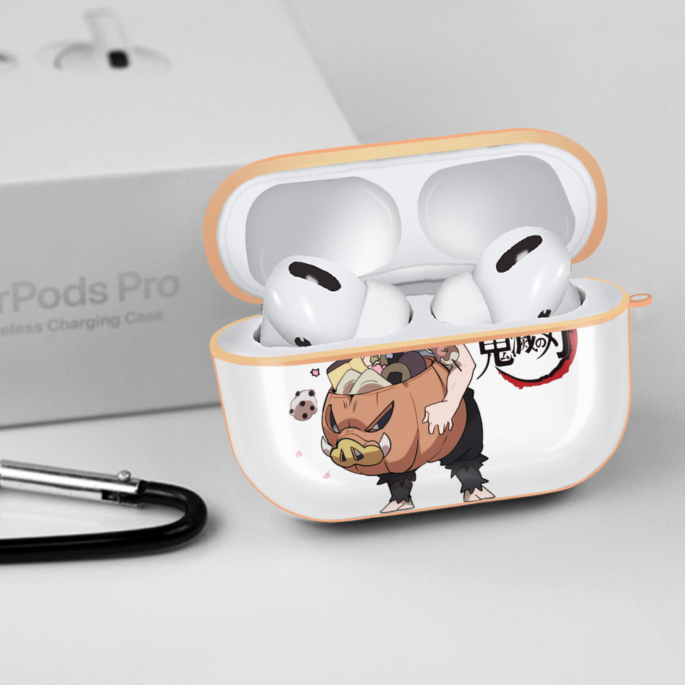 鬼滅の刃（きめつのやいば）嘴平 伊之助／はしびら いのすけ Hashibira Inosuke 【AirPods Pro用】ハードシェル保護ケース｜耐衝撃・防指紋・カラビナ付き商品仕様