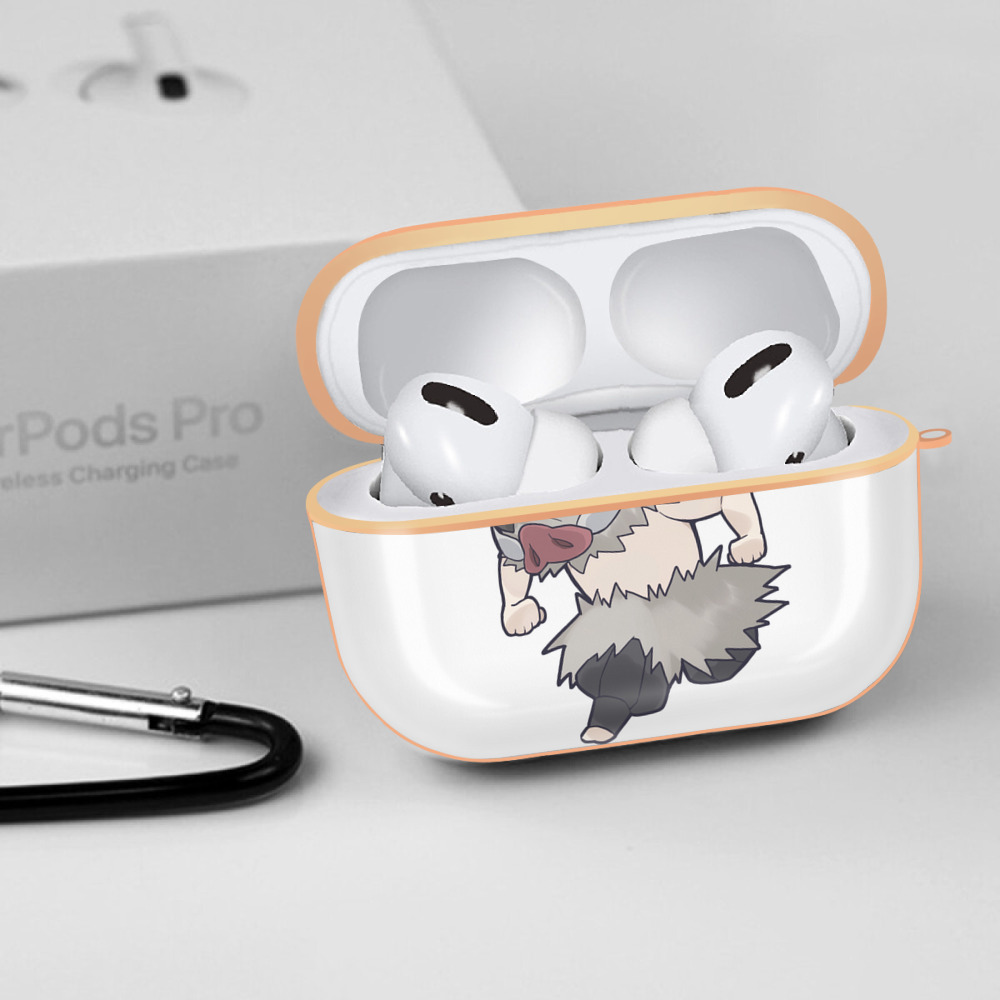 鬼滅の刃（きめつのやいば）嘴平 伊之助／はしびら いのすけ Hashibira Inosuke 【AirPods Pro用】ハードシェル保護ケース｜耐衝撃・防指紋・カラビナ付き商品仕様