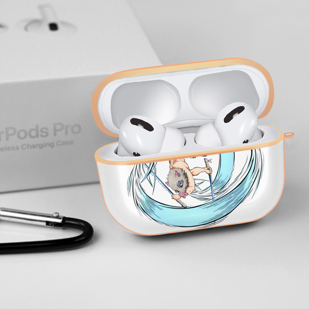 鬼滅の刃（きめつのやいば）嘴平 伊之助／はしびら いのすけ Hashibira Inosuke 【AirPods Pro用】ハードシェル保護ケース｜耐衝撃・防指紋・カラビナ付き商品仕様