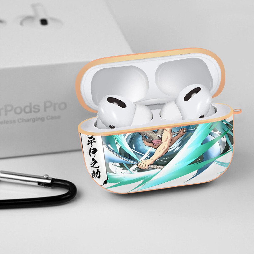 鬼滅の刃（きめつのやいば）嘴平 伊之助／はしびら いのすけ Hashibira Inosuke 【AirPods Pro用】ハードシェル保護ケース｜耐衝撃・防指紋・カラビナ付き商品仕様