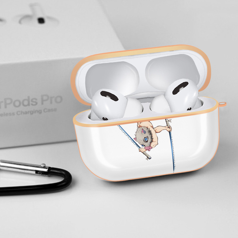 鬼滅の刃（きめつのやいば）嘴平 伊之助／はしびら いのすけ Hashibira Inosuke 【AirPods Pro用】ハードシェル保護ケース｜耐衝撃・防指紋・カラビナ付き商品仕様