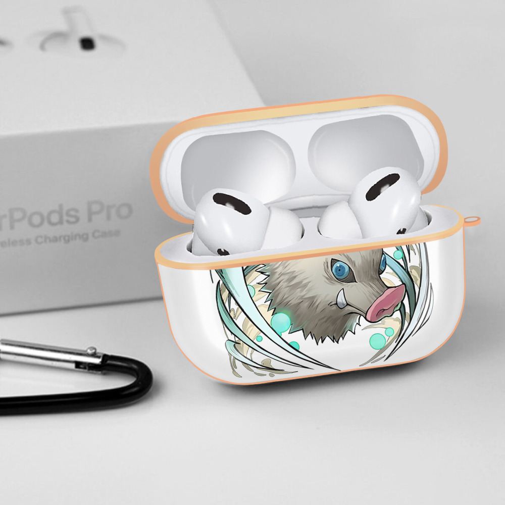 鬼滅の刃（きめつのやいば）嘴平 伊之助／はしびら いのすけ Hashibira Inosuke 【AirPods Pro用】ハードシェル保護ケース｜耐衝撃・防指紋・カラビナ付き商品仕様