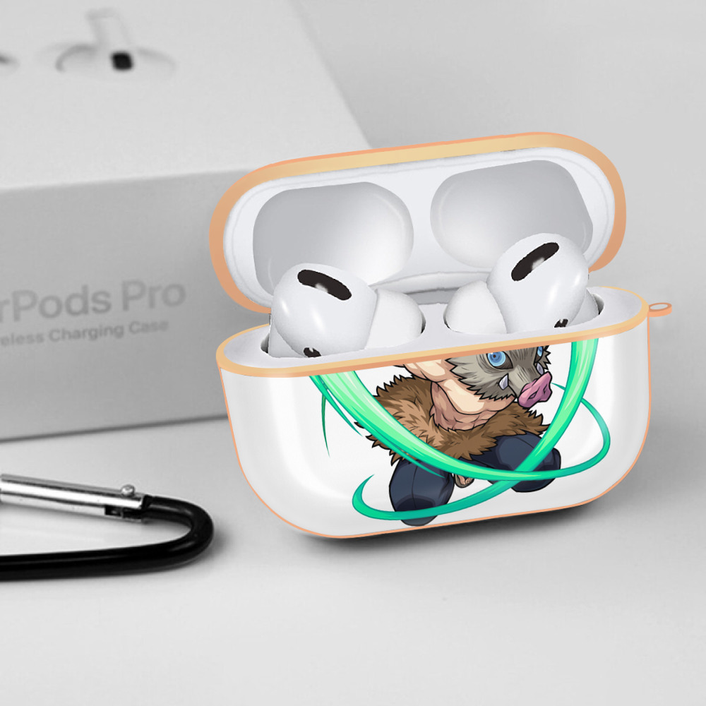 鬼滅の刃（きめつのやいば）嘴平 伊之助／はしびら いのすけ Hashibira Inosuke 【AirPods Pro用】ハードシェル保護ケース｜耐衝撃・防指紋・カラビナ付き商品仕様