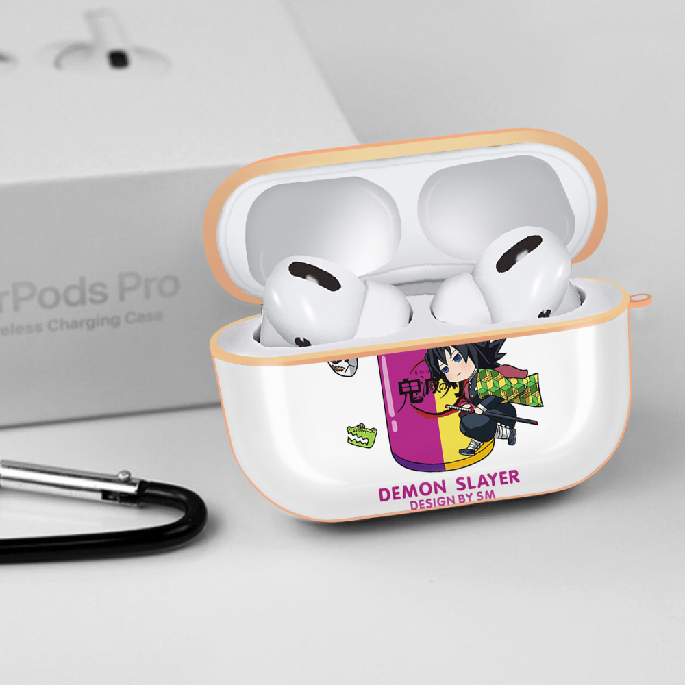 鬼滅の刃（きめつのやいば）水柱-冨岡 義勇／とみおか ぎゆう Tomioka Giyuu 【AirPods Pro用】ハードシェル保護ケース｜耐衝撃・防指紋・カラビナ付き商品仕様