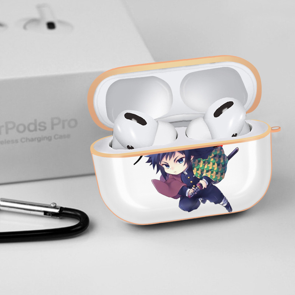 鬼滅の刃（きめつのやいば）水柱-冨岡 義勇／とみおか ぎゆう Tomioka Giyuu 【AirPods Pro用】ハードシェル保護ケース｜耐衝撃・防指紋・カラビナ付き商品仕様