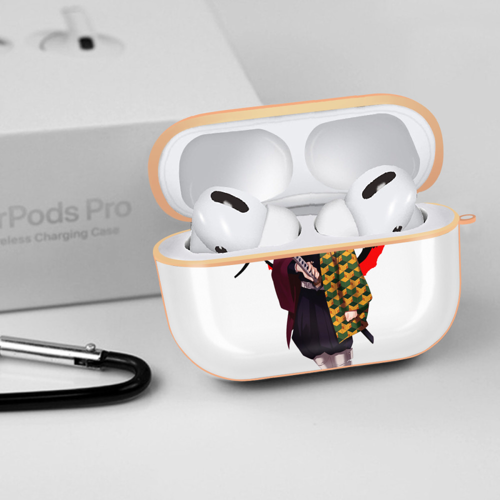 鬼滅の刃（きめつのやいば）水柱-冨岡 義勇／とみおか ぎゆう Tomioka Giyuu 【AirPods Pro用】ハードシェル保護ケース｜耐衝撃・防指紋・カラビナ付き商品仕様