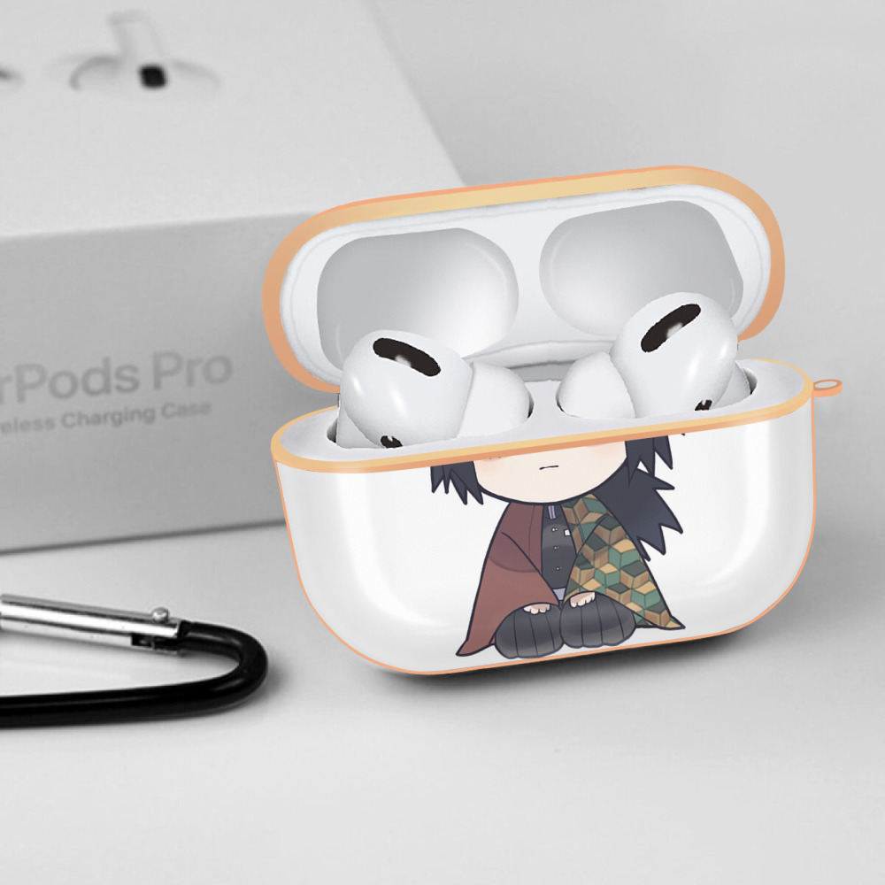鬼滅の刃（きめつのやいば）水柱-冨岡 義勇／とみおか ぎゆう Tomioka Giyuu 【AirPods Pro用】ハードシェル保護ケース｜耐衝撃・防指紋・カラビナ付き商品仕様