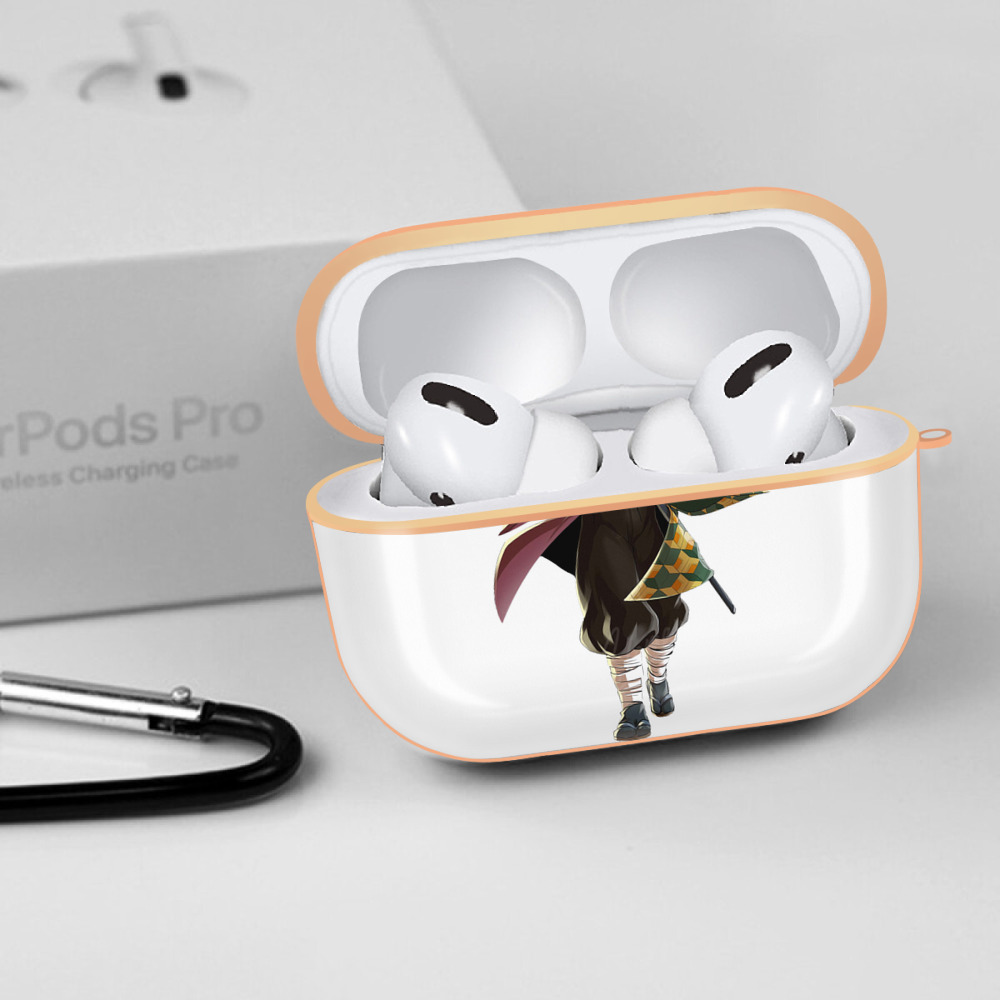 鬼滅の刃（きめつのやいば）水柱-冨岡 義勇／とみおか ぎゆう Tomioka Giyuu 【AirPods Pro用】ハードシェル保護ケース｜耐衝撃・防指紋・カラビナ付き商品仕様