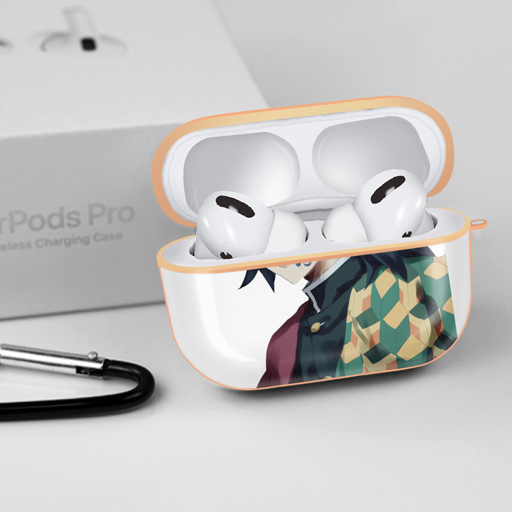 鬼滅の刃（きめつのやいば）水柱-冨岡 義勇／とみおか ぎゆう Tomioka Giyuu 【AirPods Pro用】ハードシェル保護ケース｜耐衝撃・防指紋・カラビナ付き商品仕様