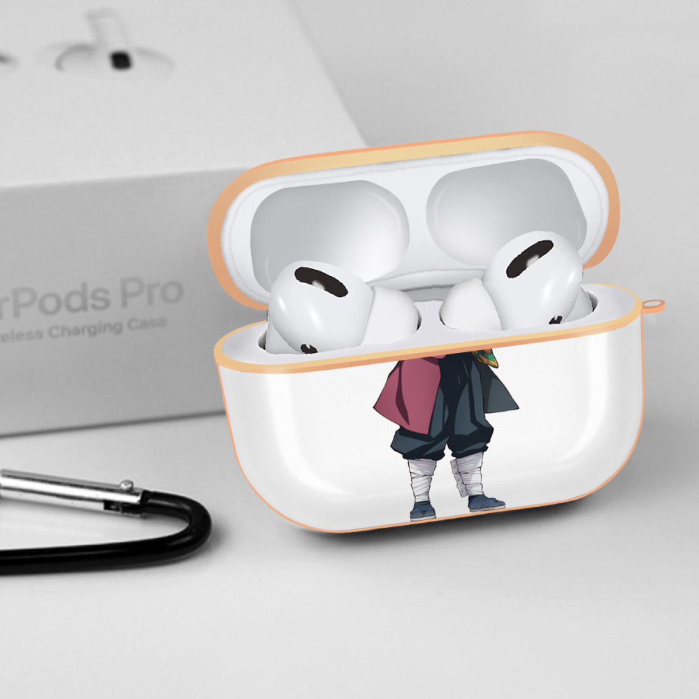 鬼滅の刃（きめつのやいば）水柱-冨岡 義勇／とみおか ぎゆう Tomioka Giyuu 【AirPods Pro用】ハードシェル保護ケース｜耐衝撃・防指紋・カラビナ付き商品仕様
