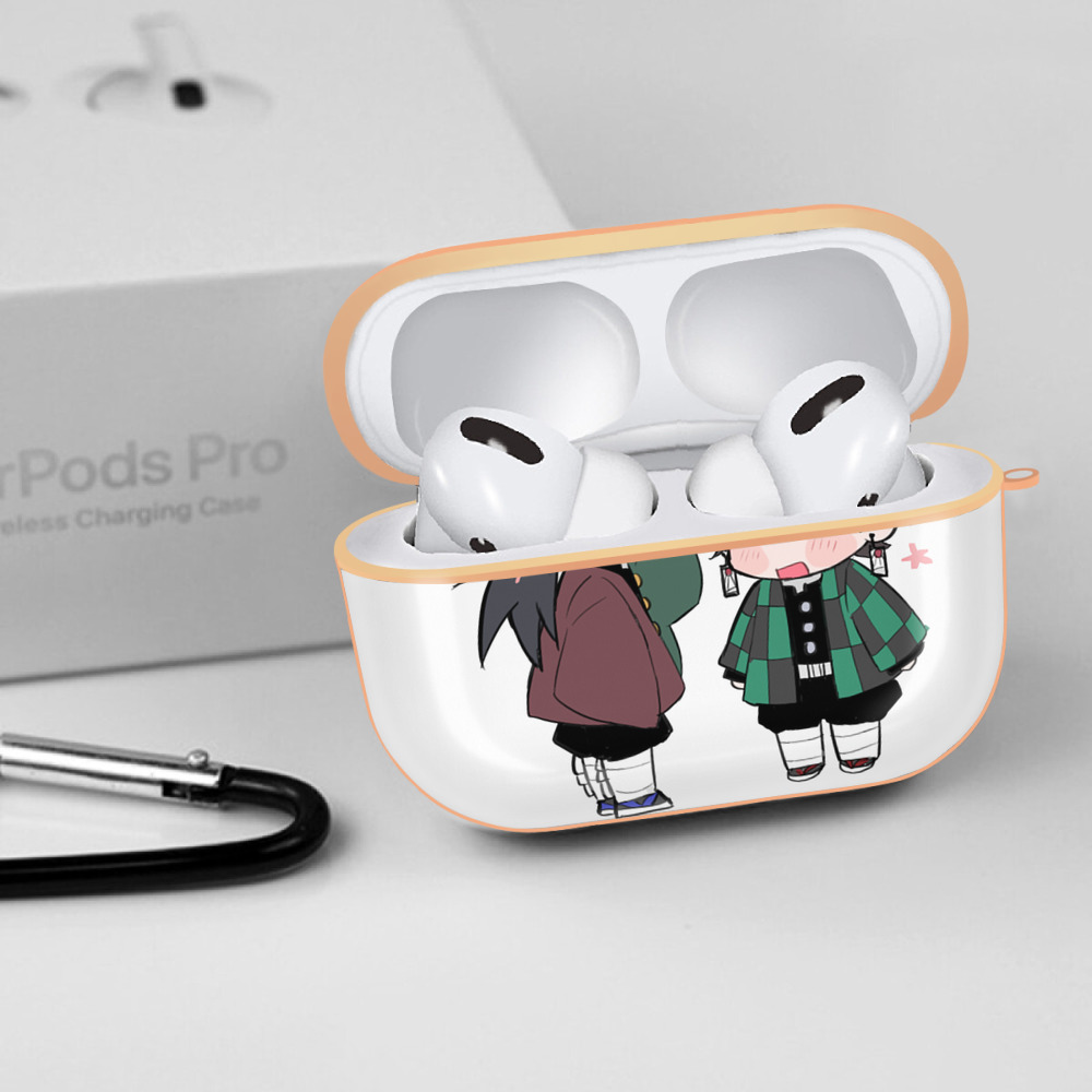 鬼滅の刃（きめつのやいば）水柱-冨岡 義勇／とみおか ぎゆう Tomioka Giyuu 【AirPods Pro用】ハードシェル保護ケース｜耐衝撃・防指紋・カラビナ付き商品仕様