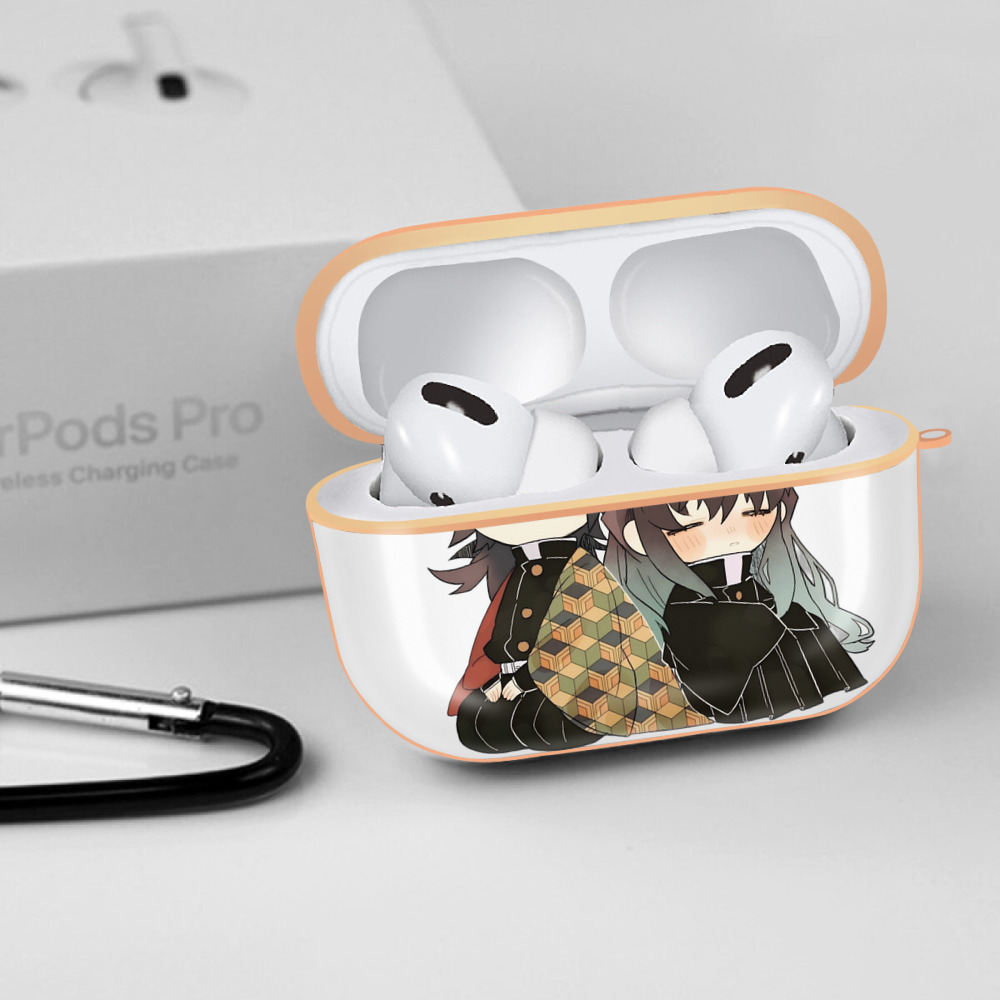 鬼滅の刃（きめつのやいば）水柱-冨岡 義勇／とみおか ぎゆう Tomioka Giyuu 【AirPods Pro用】ハードシェル保護ケース｜耐衝撃・防指紋・カラビナ付き商品仕様