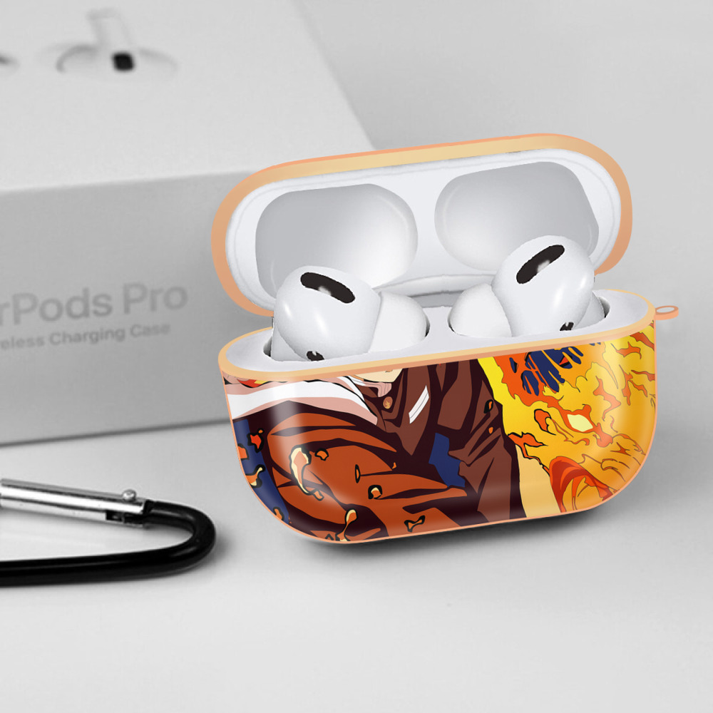 炎柱-煉󠄁獄 杏寿郎／れんごく きょうじゅろう Rengoku Kyoujurou 【AirPods Pro用】ハードシェル保護ケース｜耐衝撃・防指紋・カラビナ付き商品仕様