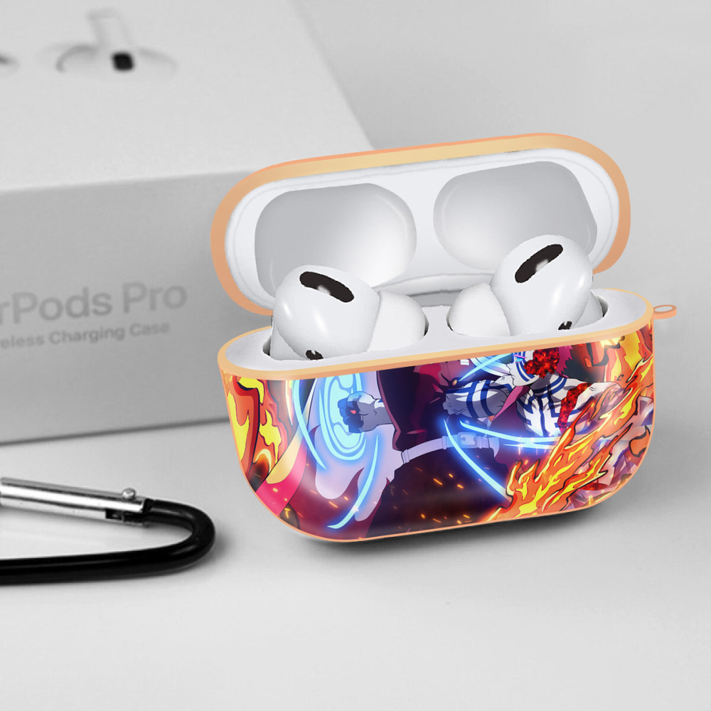 炎柱-煉󠄁獄 杏寿郎／れんごく きょうじゅろう Rengoku Kyoujurou 【AirPods Pro用】ハードシェル保護ケース｜耐衝撃・防指紋・カラビナ付き商品仕様