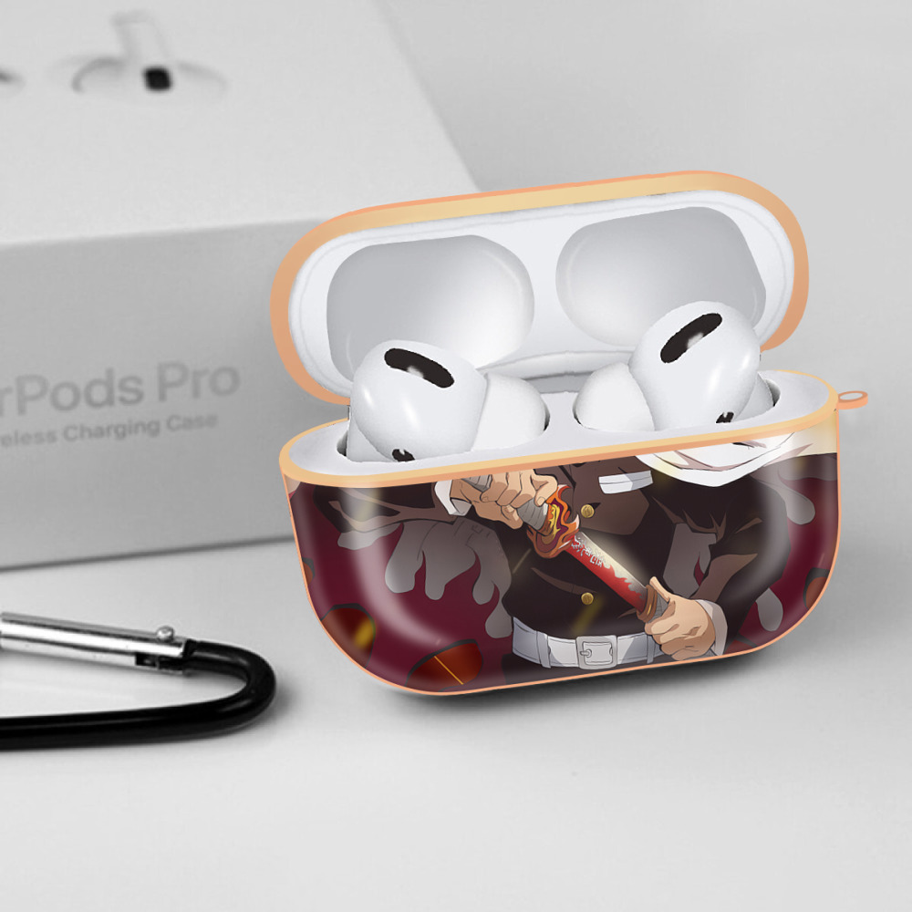 炎柱-煉󠄁獄 杏寿郎／れんごく きょうじゅろう Rengoku Kyoujurou 【AirPods Pro用】ハードシェル保護ケース｜耐衝撃・防指紋・カラビナ付き商品仕様