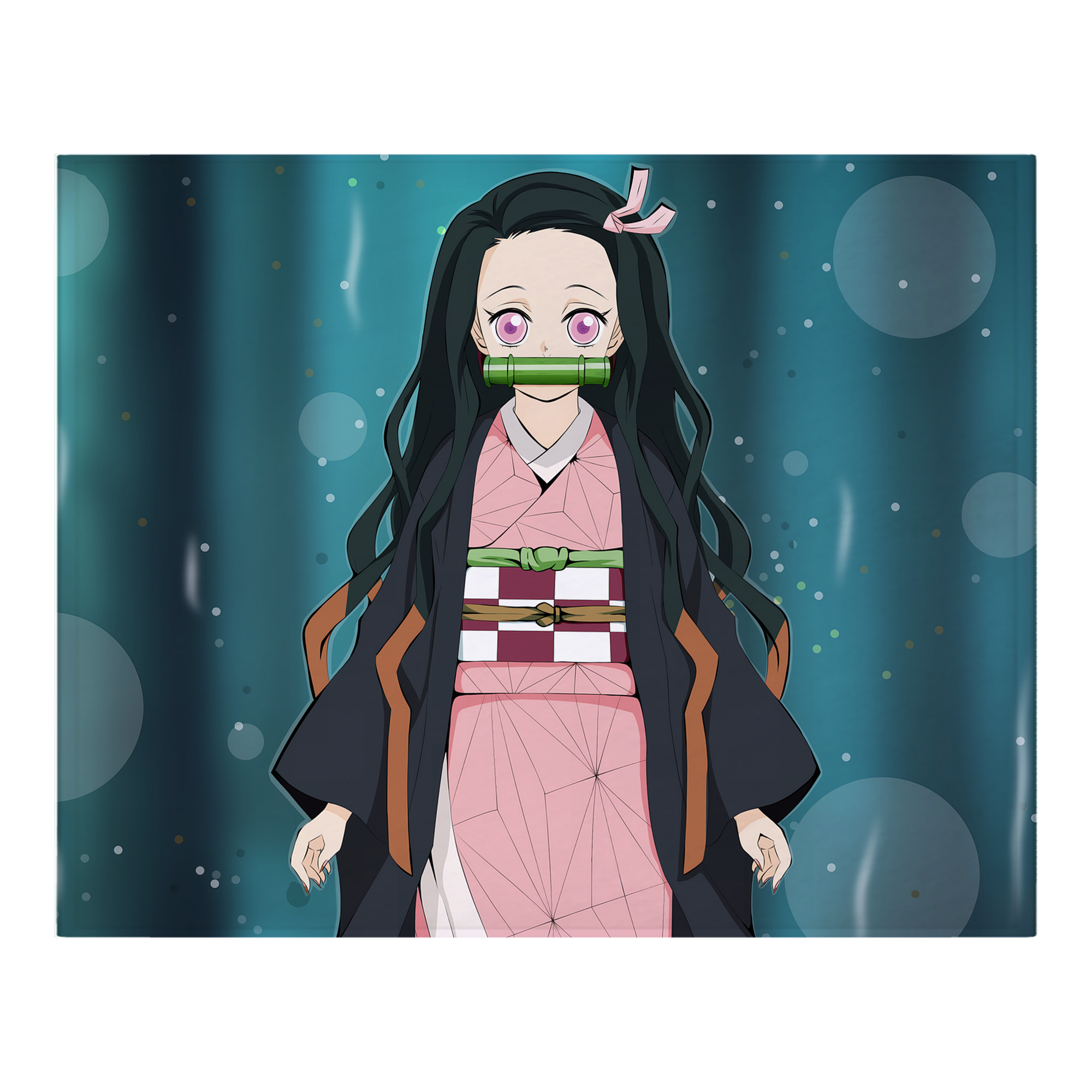 （画像用） 鬼滅の刃（きめつのやいば）竈門 禰󠄀豆子／かまど ねずこ Kamado Nezuko フランネルブランケット・多サイズ対応（横型）