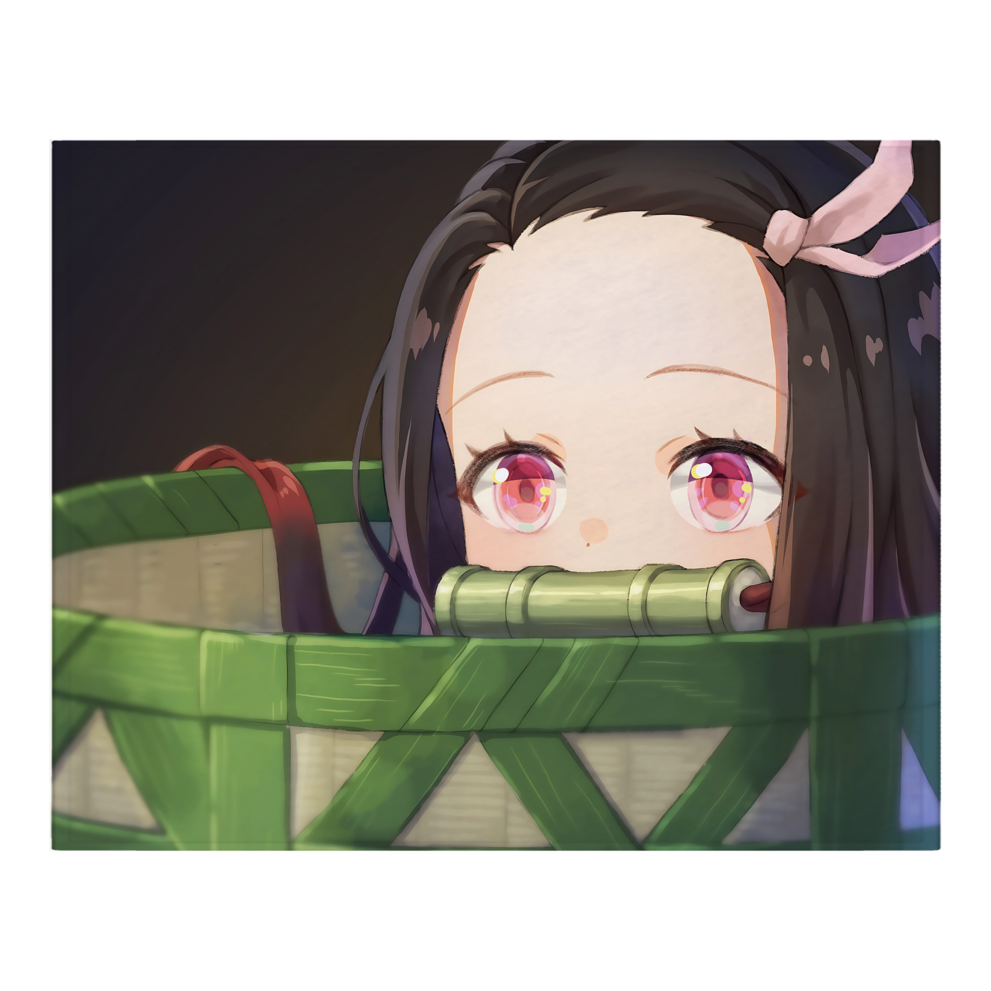 （画像用） 鬼滅の刃（きめつのやいば）竈門 禰󠄀豆子／かまど ねずこ Kamado Nezuko フランネルブランケット・多サイズ対応（横型）