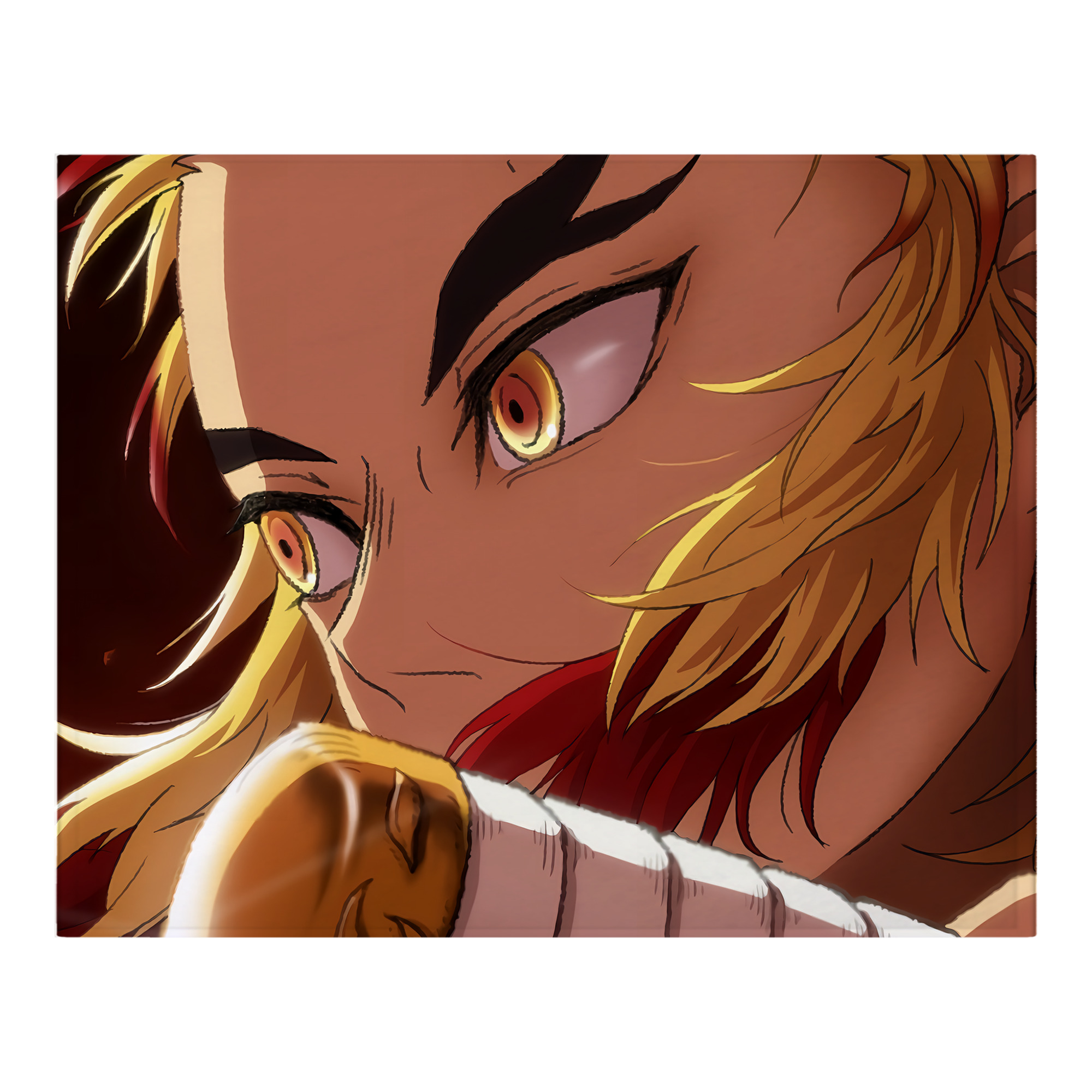 （画像用） 炎柱-煉󠄁獄 杏寿郎／れんごく きょうじゅろう Rengoku Kyoujurou フランネルブランケット・多サイズ対応（横型）